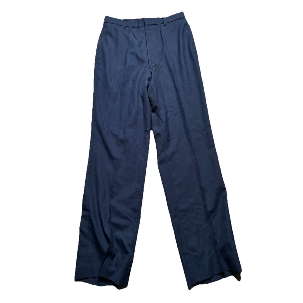 Defense Logistics Agency Dress Pants Men's 30L‎ Blue Uniform Pleated Trousers